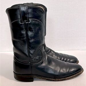 Justin roper boots women model L3057 cowgirl low walking heel midnight navy 7